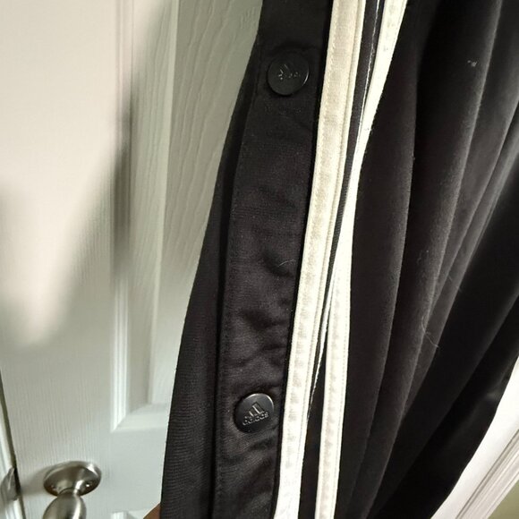 Vintage Adidas Mens XL Snap Breakaway Black/White Striped Athletic Pants - Picture 6 of 12